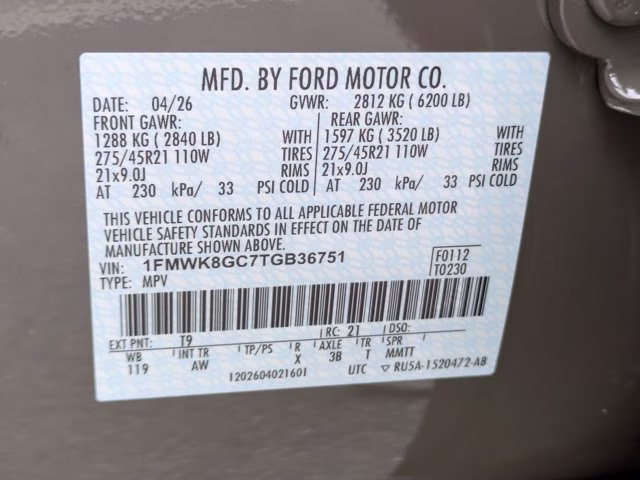 2026 Gray Ford Explorer ST 4X4 SUV