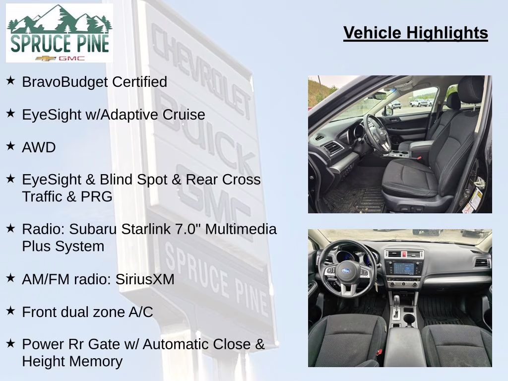 2017 Crystal Black Silica Subaru Outback 2.5i Premium AWD SUV