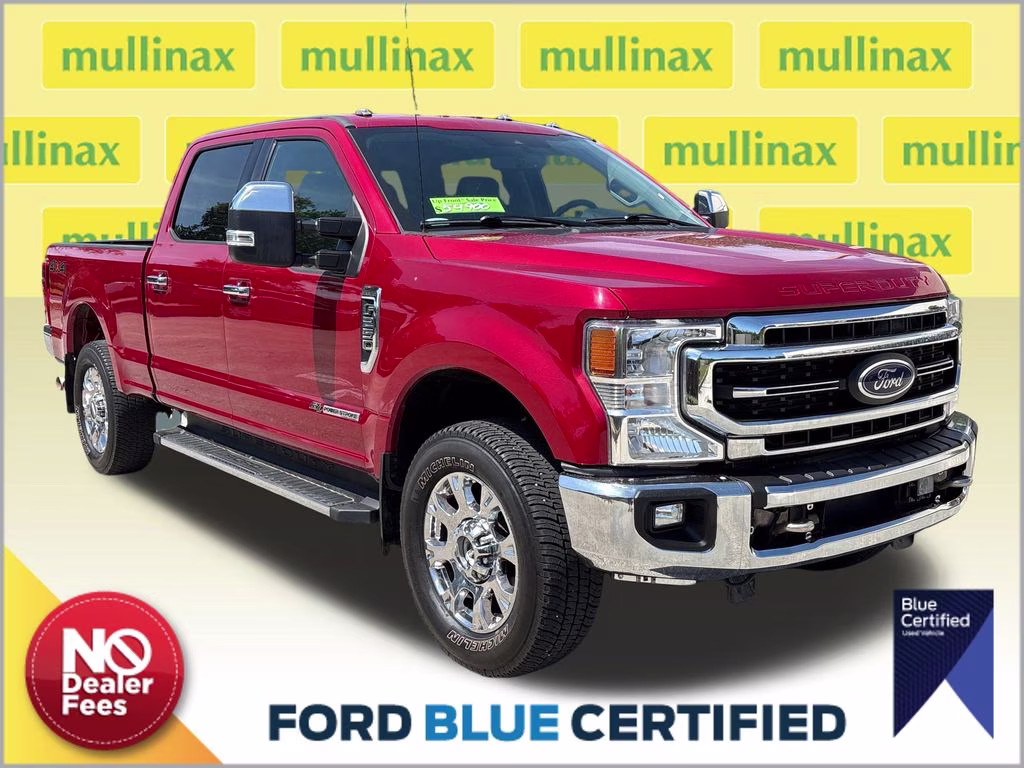 2021 Rapid Red Metallic Tinted Clearcoat Ford Super Duty F-250 SRW Lariat 4X4 Truck