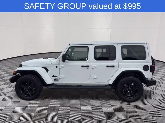2021 Bright White Clearcoat Jeep Wrangler Unlimited Sahara Altitude 4X4 SUV