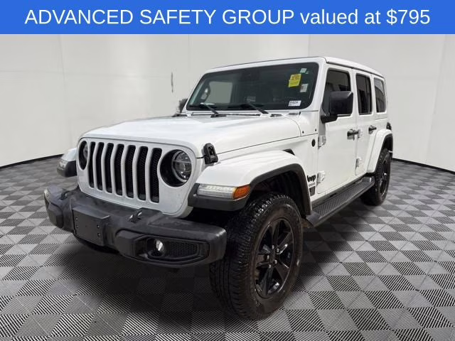 2021 Bright White Clearcoat Jeep Wrangler Unlimited Sahara Altitude 4X4 SUV