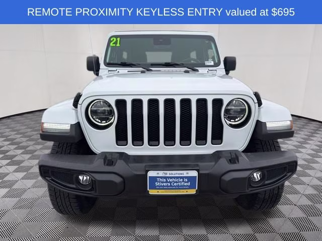 2021 Bright White Clearcoat Jeep Wrangler Unlimited Sahara Altitude 4X4 SUV