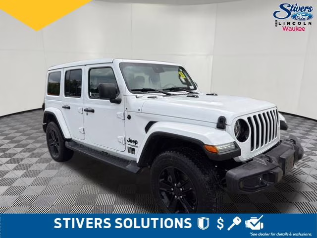2021 Bright White Clearcoat Jeep Wrangler Unlimited Sahara Altitude 4X4 SUV