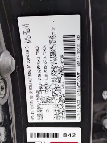 2021 Midnight Black Metallic Toyota Tacoma 4WD SR5 4X4 Truck