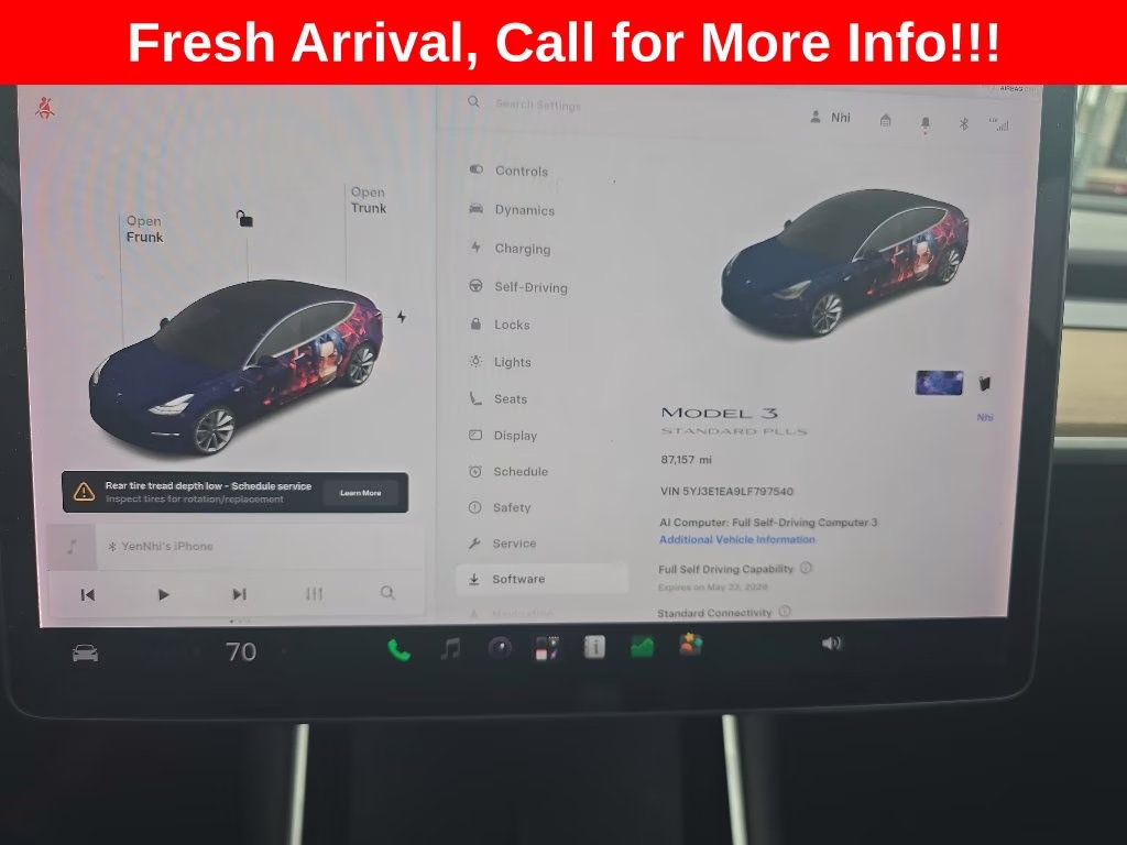 2020 Pearl White Multi-Coat Tesla Model 3 Standard Range Plus RWD Sedan