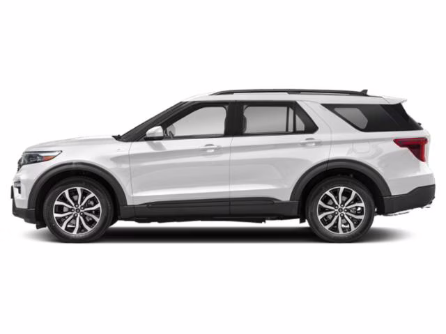 2023 Star White Metallic Tri-Coat Ford Explorer ST-Line RWD SUV