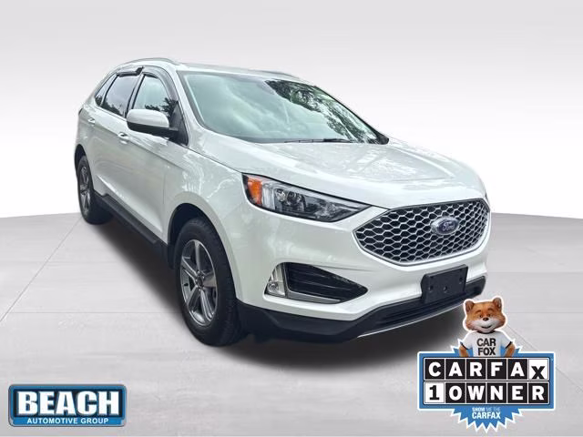 2024 Star White Metallic Tri-Coat Ford Edge SEL AWD SUV