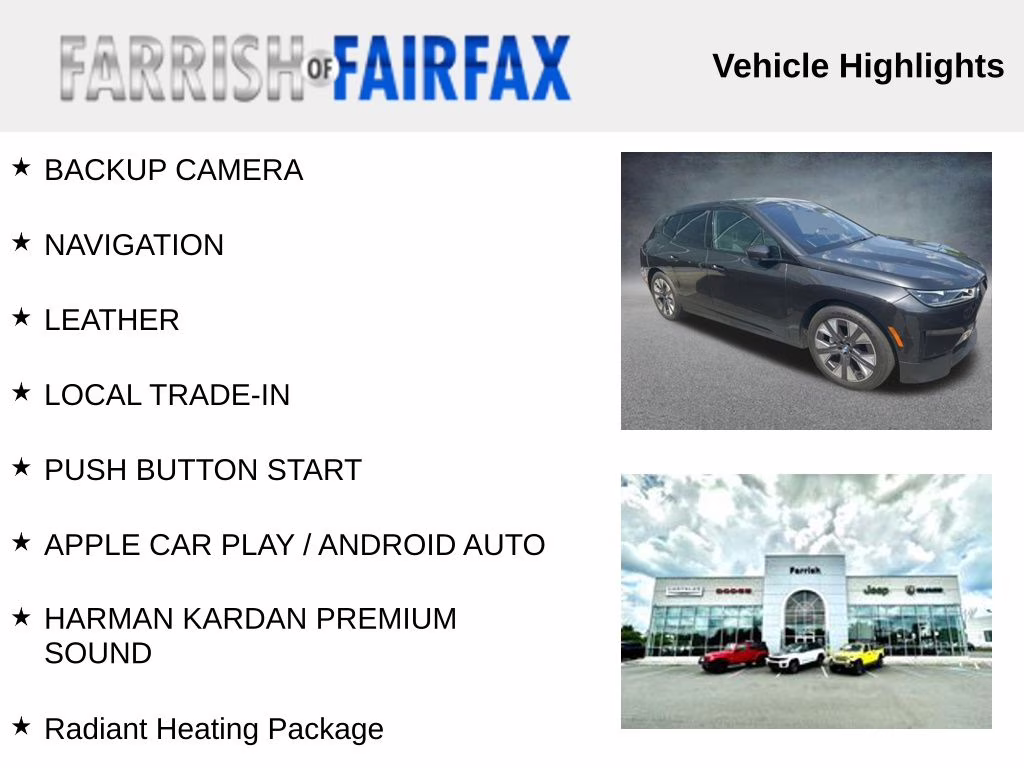 2022 Dark Graphite BMW iX xDrive50 AWD SUV