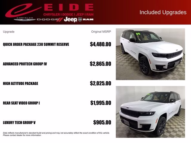2024 Bright White Clearcoat Jeep Grand Cherokee L Summit 4X4 SUV