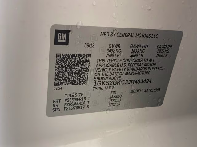 2018 Summit White GMC Yukon XL SLT 4X4 SUV