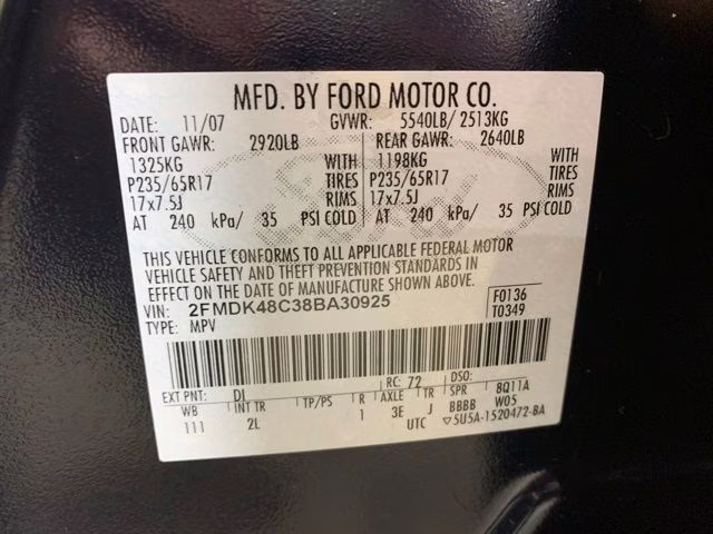 2008 Black Clearcoat Ford Edge SEL AWD SUV
