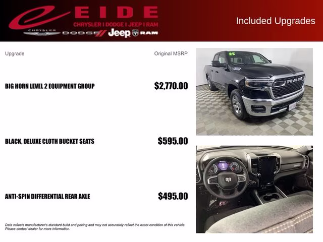 2025 Diamond Black Crystal Pearlcoat Ram 1500 Big Horn 4X4 Truck