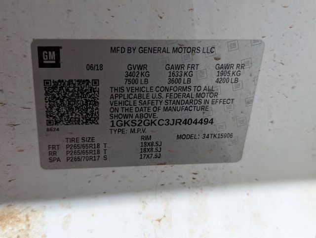 2018 Summit White GMC Yukon XL SLT 4X4 SUV