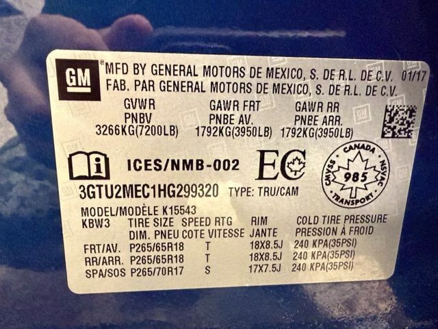 2017 Stone Blue Metallic GMC Sierra 1500 SLE 4X4 Truck