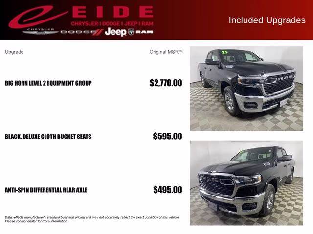 2025 Diamond Black Crystal Pearlcoat Ram 1500 Big Horn 4X4 Truck