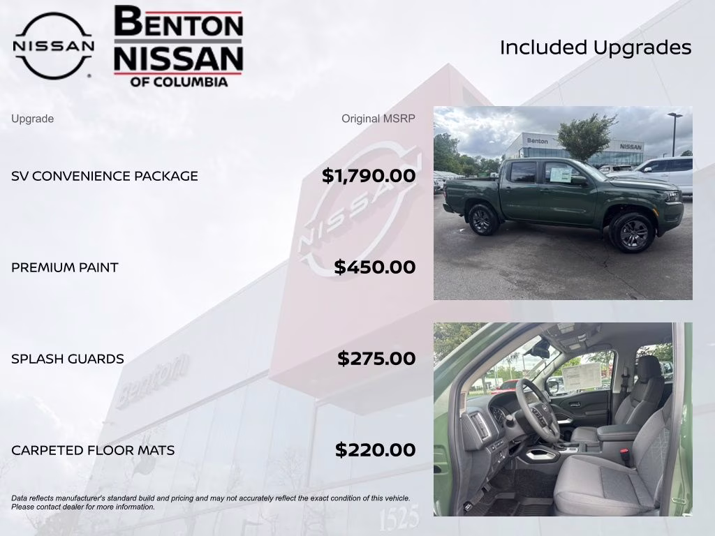 2026 Tactical Green Metallic Nissan Frontier SV 4X4 Truck