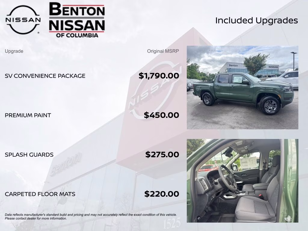 2026 Tactical Green Metallic Nissan Frontier SV 4X4 Truck