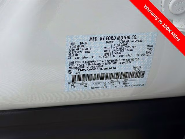 2025 White Metallic Ford Explorer ST 4X4 SUV