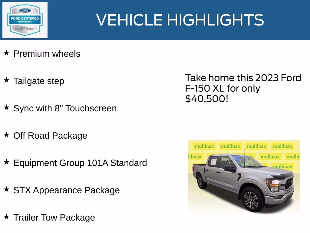 2023 Iconic Silver Metallic Ford F-150 XL 4X4 Truck