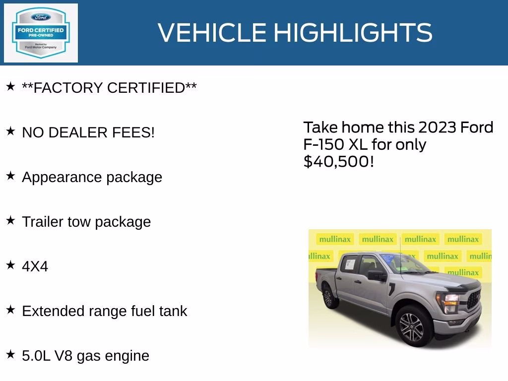 2023 Iconic Silver Metallic Ford F-150 XL 4X4 Truck