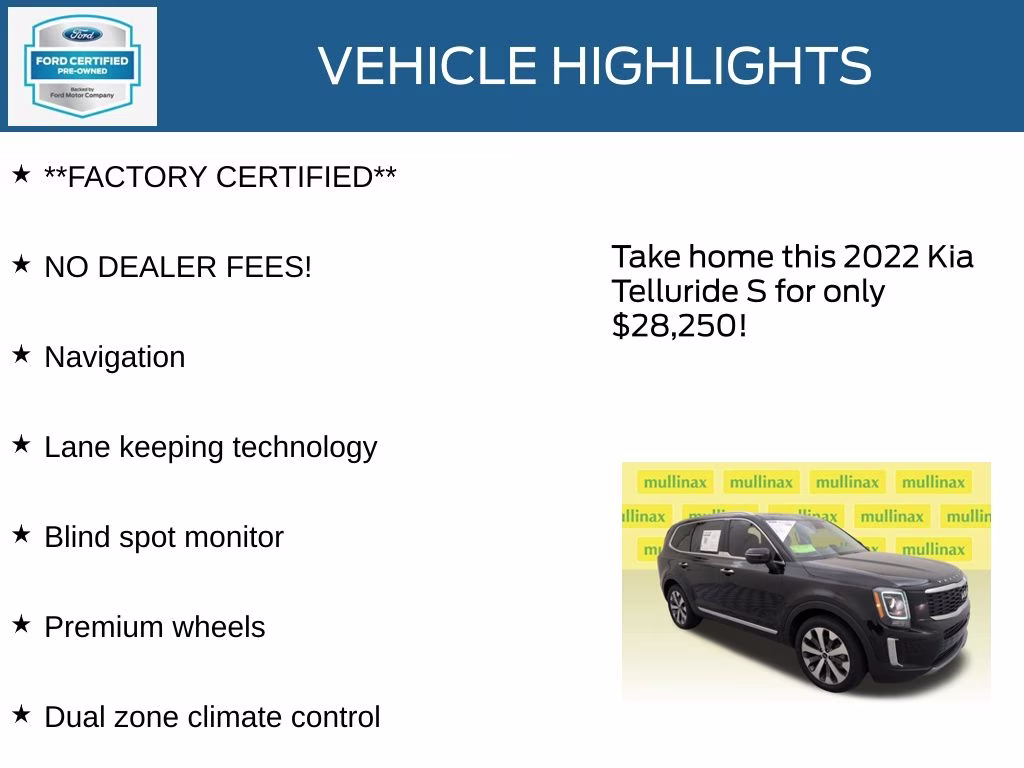 2022 Ebony Black Kia Telluride S FWD SUV