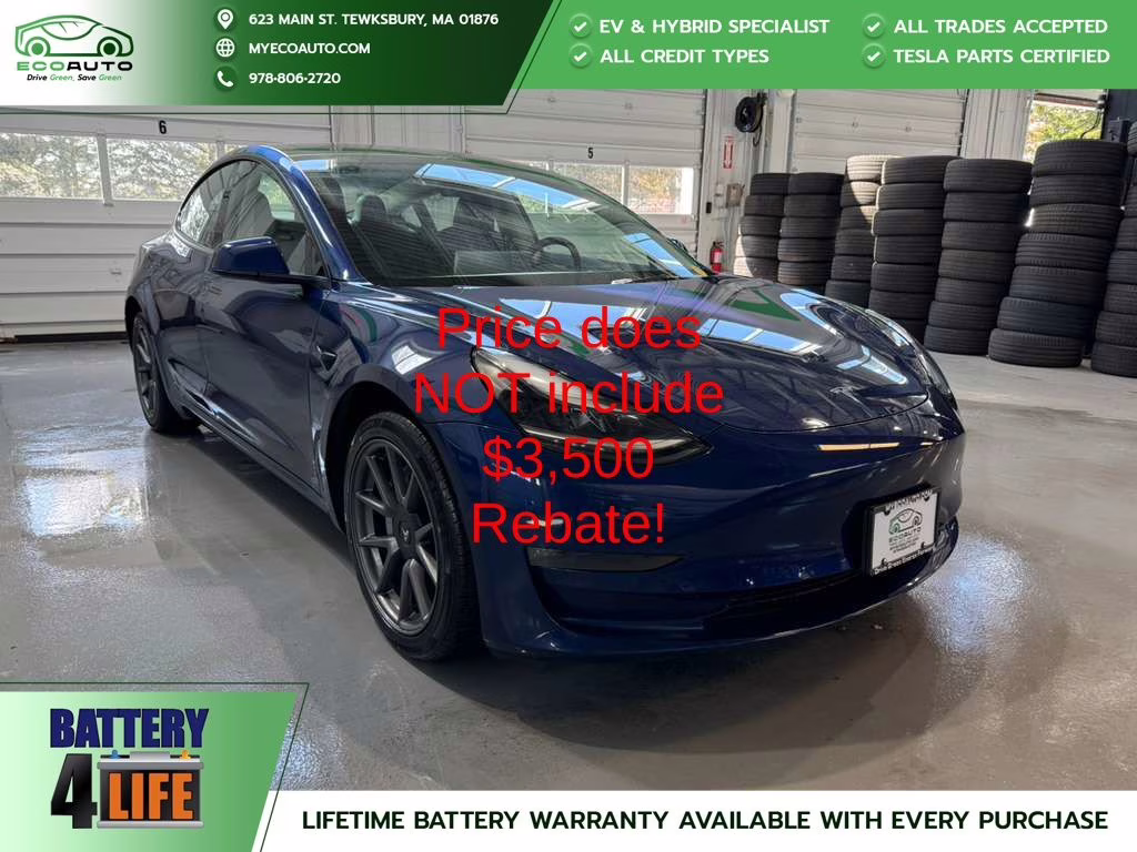 2022 Deep Blue Metallic Tesla Model 3 Long Range AWD Sedan