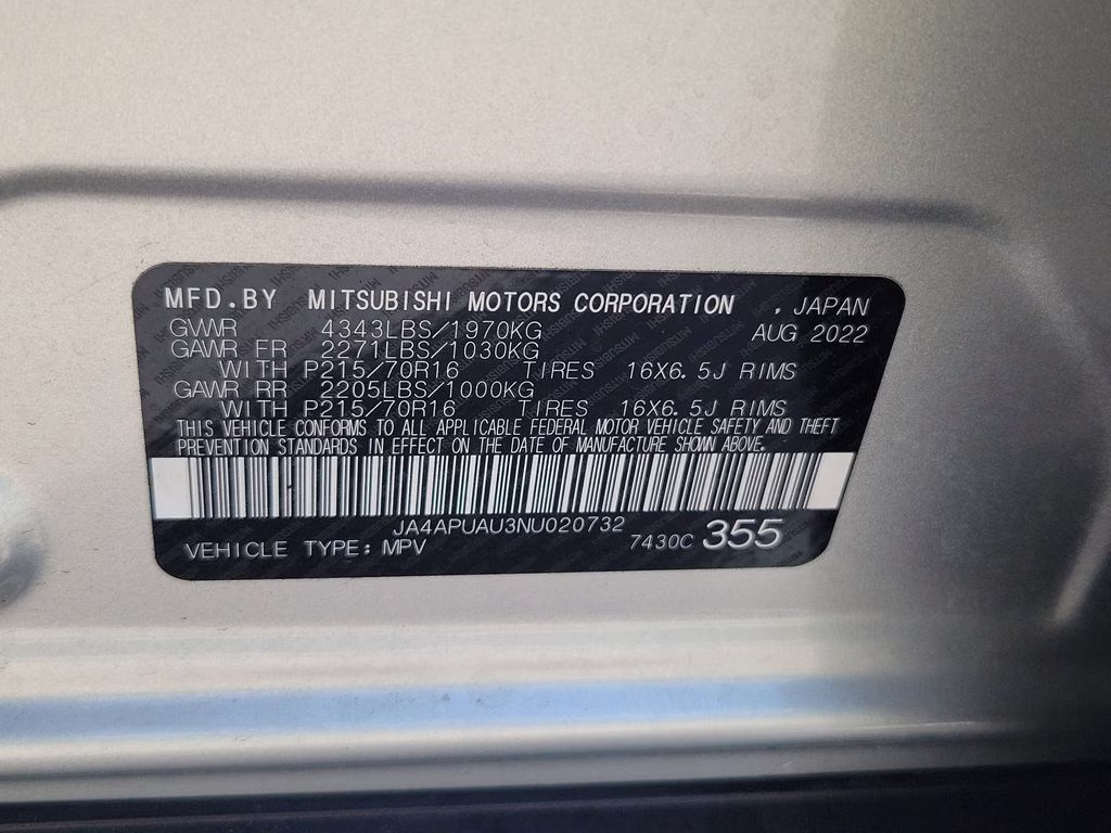 2022 Alloy Silver Metallic Mitsubishi Outlander Sport 2.0 S FWD SUV