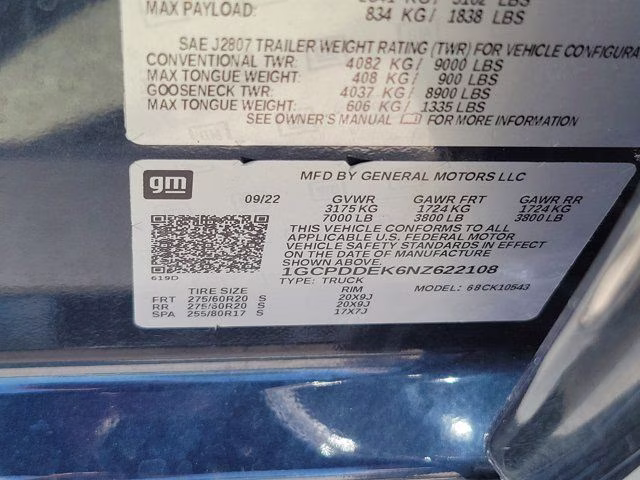 2022 Northsky Blue Metallic Chevrolet Silverado 1500 LT 4X4 Truck
