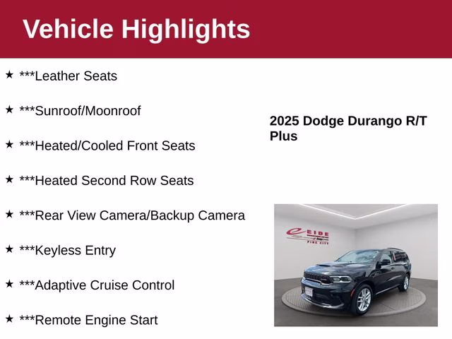 2025 DB Black Clearcoat Dodge Durango R/T Plus AWD SUV
