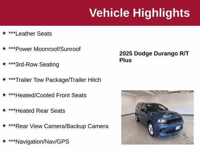 2025 Frostbite Pearlcoat Dodge Durango R/T Plus AWD SUV