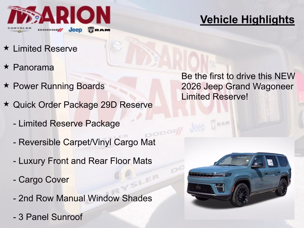 2026 Steel Blue Jeep Grand Wagoneer Limited Reserve 4X4 SUV