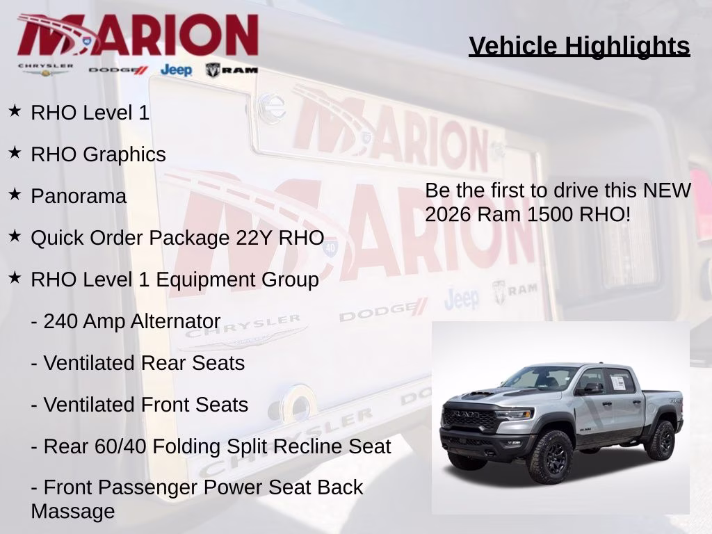 2026 Silver Zynith Ram 1500 RHO 4X4 Truck