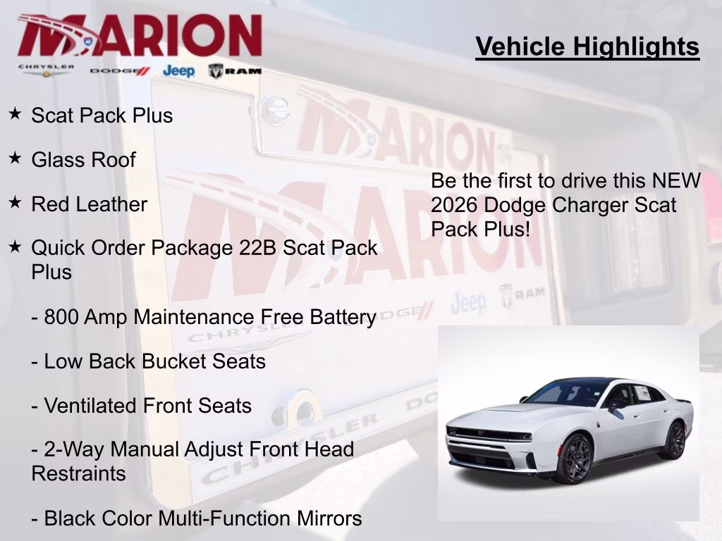 2026 Bright White Clearcoat Dodge Charger Scat Pack Plus AWD Sedan