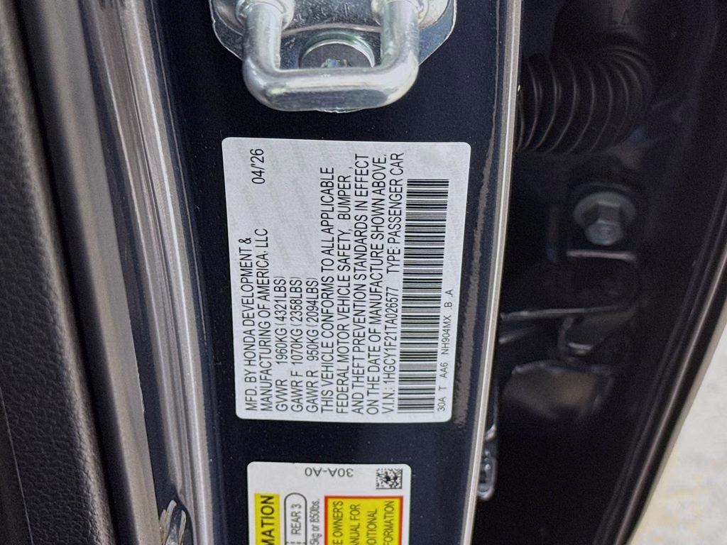 2026 Meteorite Gray Metallic Honda Accord LX FWD Sedan