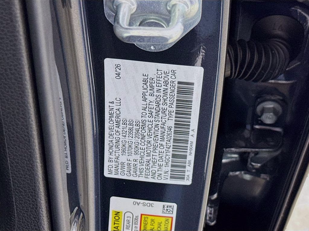 2026 Meteorite Gray Metallic Honda Accord SE FWD Sedan