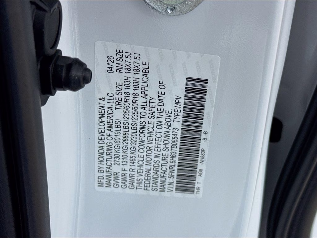 2026 Platinum White Pearl Honda Odyssey EX-L FWD Van