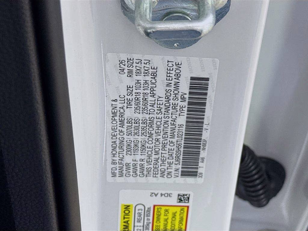 2026 Platinum White Pearl Honda CR-V Hybrid Sport FWD SUV