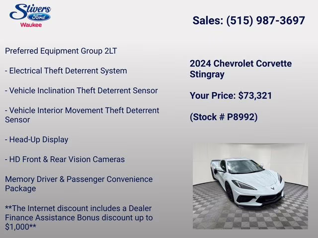 2024 Arctic White Chevrolet Corvette Stingray RWD Coupe