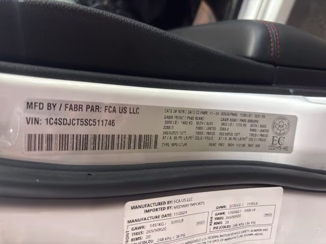 2025 White Knuckle Clearcoat Dodge Durango R/T Plus AWD SUV