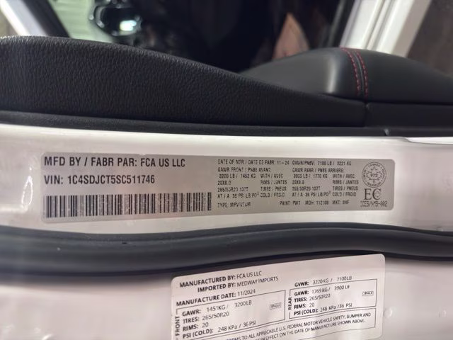 2025 White Knuckle Clearcoat Dodge Durango R/T Plus AWD SUV