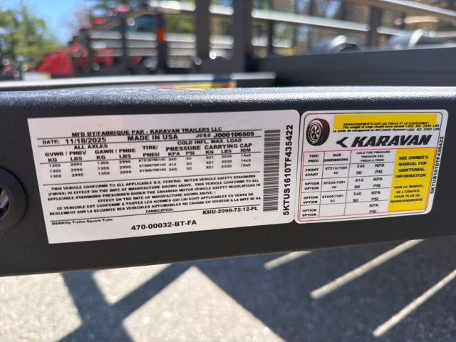 2026 Black Karavan 12 Ft steel w/wood deck tariler Khu29907212bt Trailer