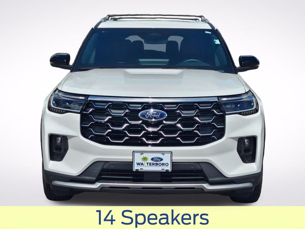 2026 Star White Metallic Tri-Coat Ford Explorer Platinum RWD SUV
