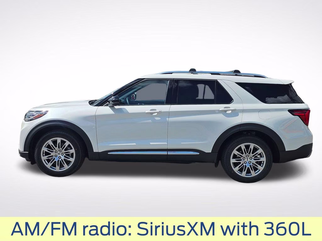 2026 Star White Metallic Tri-Coat Ford Explorer Platinum RWD SUV