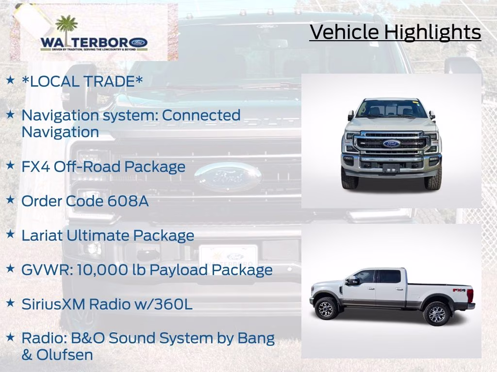 2022 White Ford Super Duty F-250 SRW Lariat 4X4 Truck