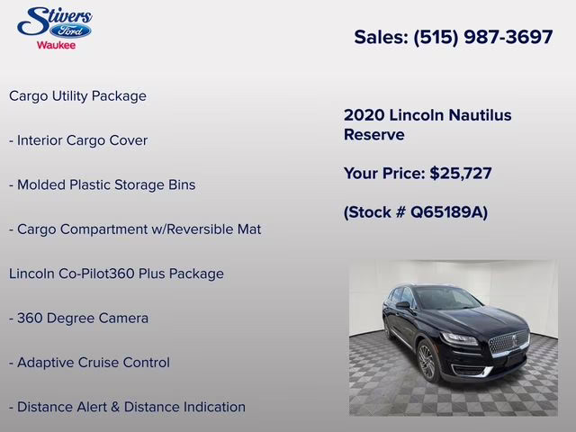 2020 Black Lincoln Nautilus Reserve AWD SUV