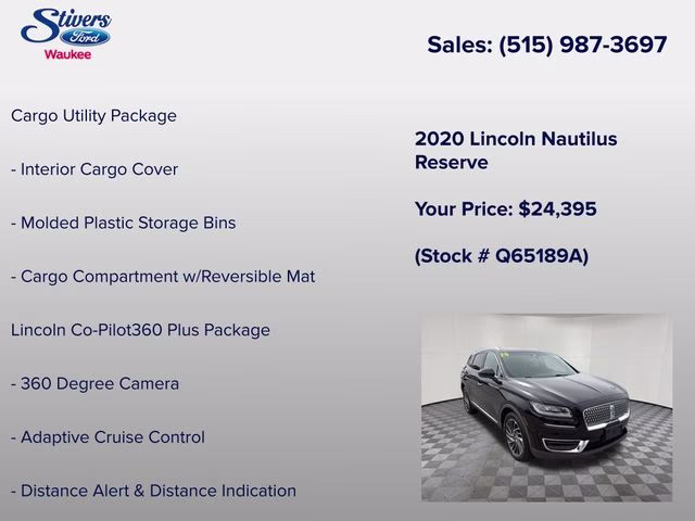 2020 Black Lincoln Nautilus Reserve AWD SUV