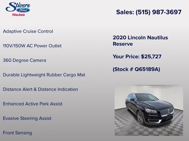 2020 Black Lincoln Nautilus Reserve AWD SUV