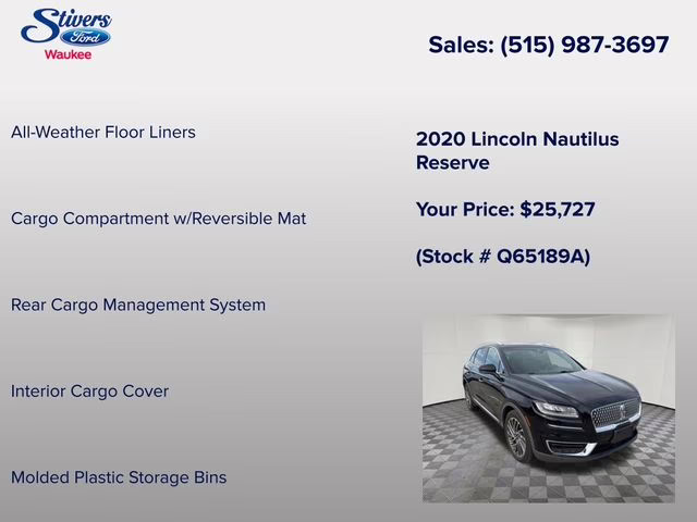 2020 Black Lincoln Nautilus Reserve AWD SUV