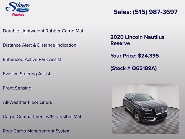2020 Black Lincoln Nautilus Reserve AWD SUV