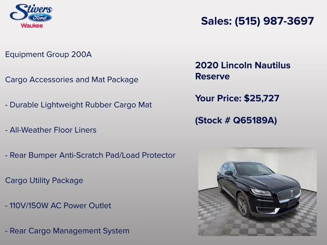 2020 Black Lincoln Nautilus Reserve AWD SUV